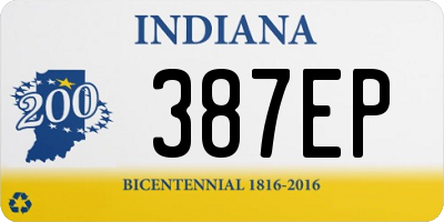 IN license plate 387EP