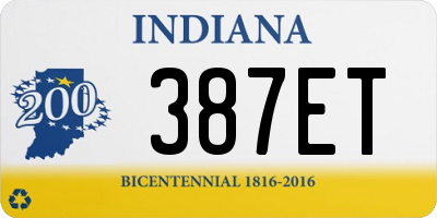 IN license plate 387ET