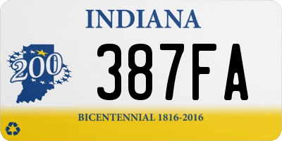 IN license plate 387FA