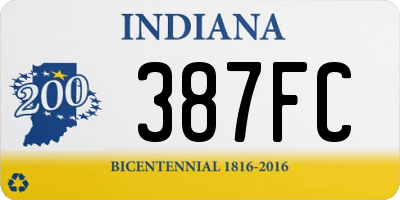 IN license plate 387FC