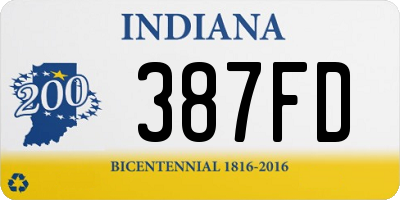 IN license plate 387FD