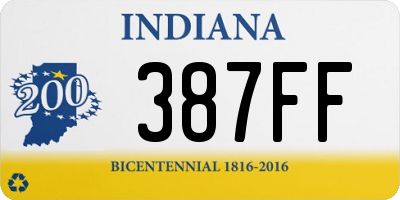 IN license plate 387FF