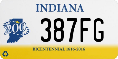 IN license plate 387FG