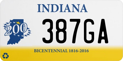 IN license plate 387GA