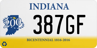 IN license plate 387GF