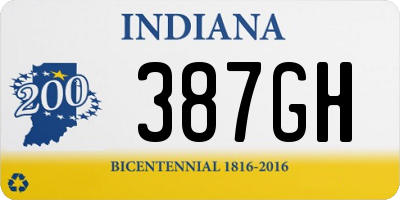 IN license plate 387GH