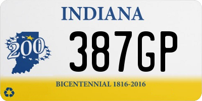 IN license plate 387GP