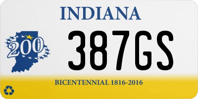 IN license plate 387GS