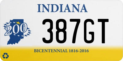 IN license plate 387GT