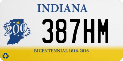 IN license plate 387HM