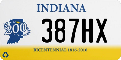 IN license plate 387HX