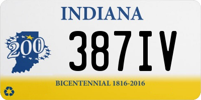 IN license plate 387IV