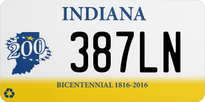 IN license plate 387LN