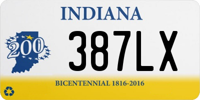 IN license plate 387LX