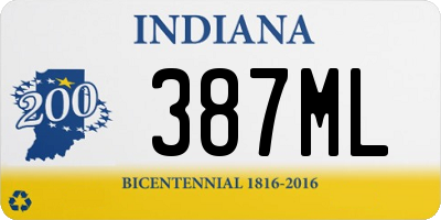 IN license plate 387ML