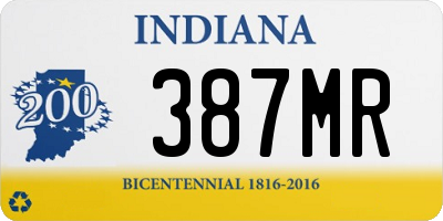 IN license plate 387MR