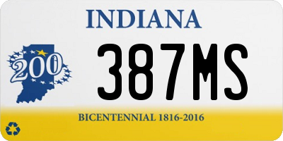 IN license plate 387MS