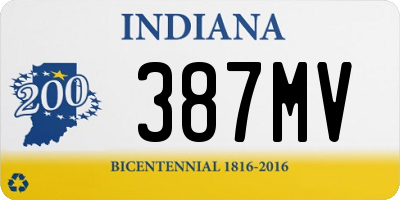 IN license plate 387MV