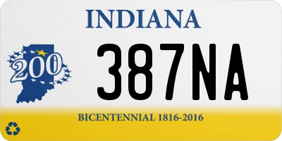 IN license plate 387NA