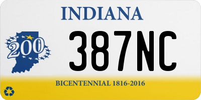 IN license plate 387NC