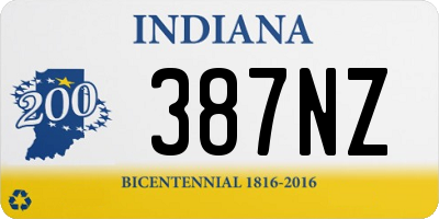 IN license plate 387NZ