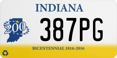 IN license plate 387PG