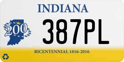 IN license plate 387PL