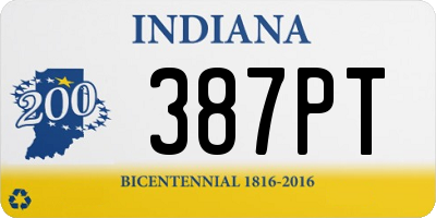 IN license plate 387PT