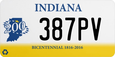 IN license plate 387PV