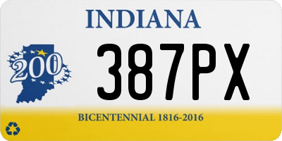 IN license plate 387PX