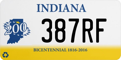 IN license plate 387RF