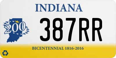 IN license plate 387RR