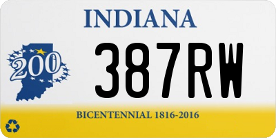 IN license plate 387RW