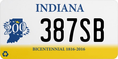 IN license plate 387SB