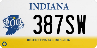 IN license plate 387SW