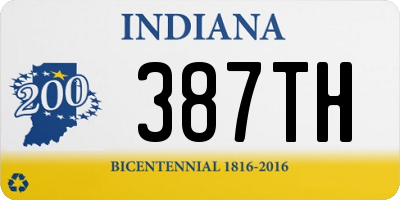 IN license plate 387TH