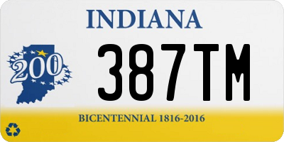 IN license plate 387TM