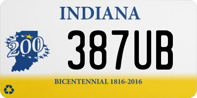 IN license plate 387UB