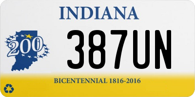 IN license plate 387UN