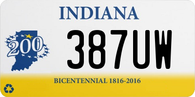 IN license plate 387UW