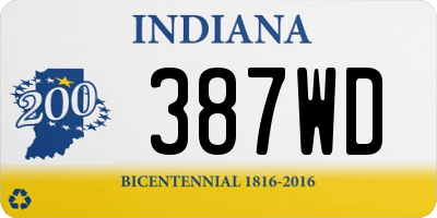 IN license plate 387WD