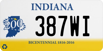 IN license plate 387WI
