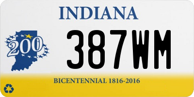 IN license plate 387WM