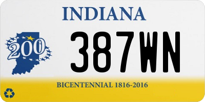 IN license plate 387WN