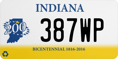 IN license plate 387WP