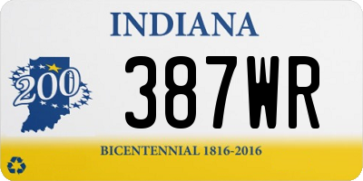 IN license plate 387WR