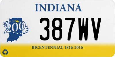 IN license plate 387WV