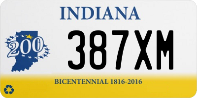 IN license plate 387XM