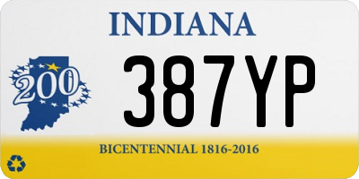 IN license plate 387YP