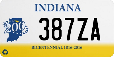 IN license plate 387ZA